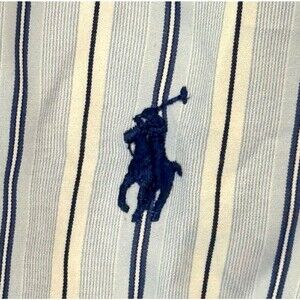 Ralph Lauren Classic Fit Shirt Men's Large 16.5 34/35 Button Down Blue Striped